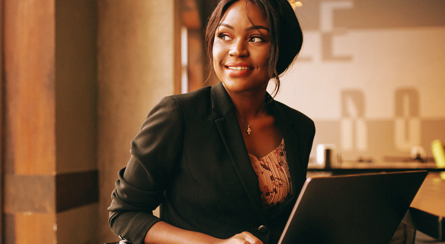 Business woman with laptop